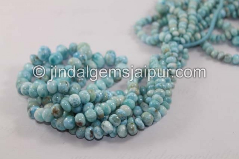 Larimar Far Smooth Roundelle Shape Beads